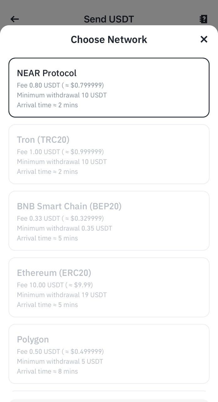 how to send usdt to another binance